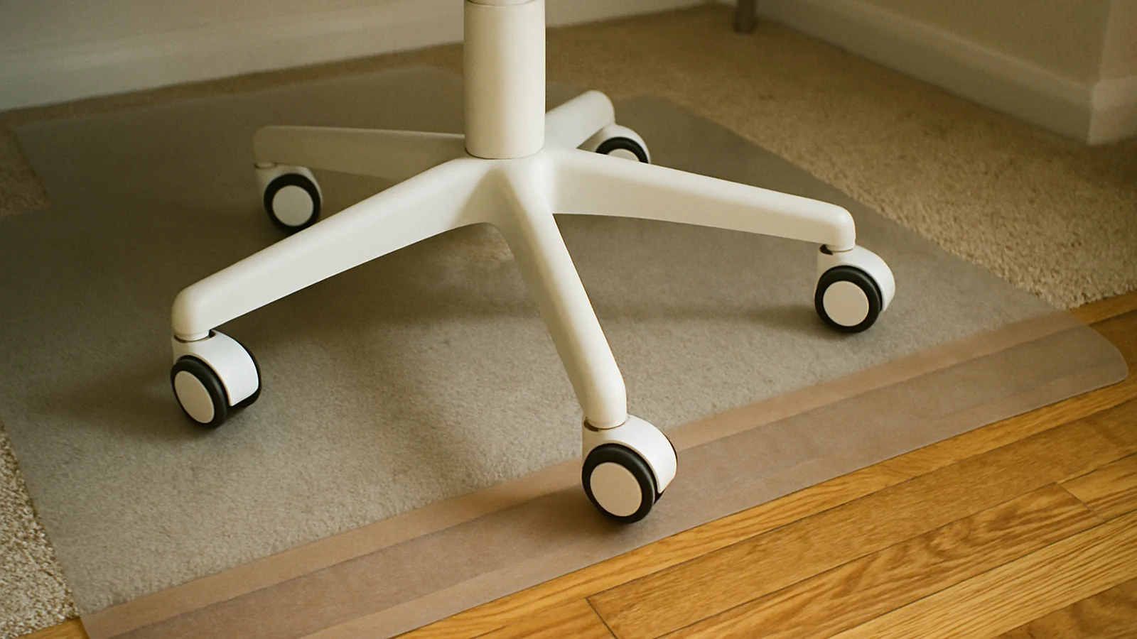 White ergonomic chair detail for match your white chair to the floor under it